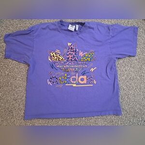 Adidas Purple Logo Boxy Fit T Shirt